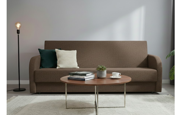 Wersalka Marcin inari 24 brąz na sprężynach z funkcją spania i pojemnikiem